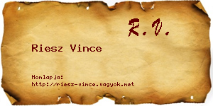 Riesz Vince névjegykártya